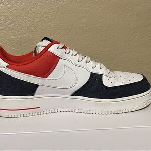 Nike Air Force 1 '07 LX 'White Red Denim' sneaker Men’s Size 12